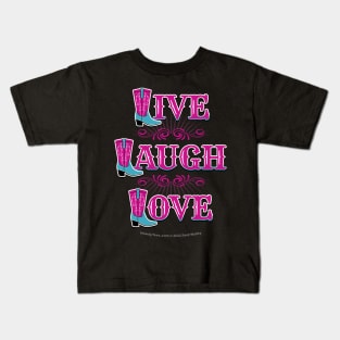 Live Laugh Love Cowgirl Boots Kids T-Shirt